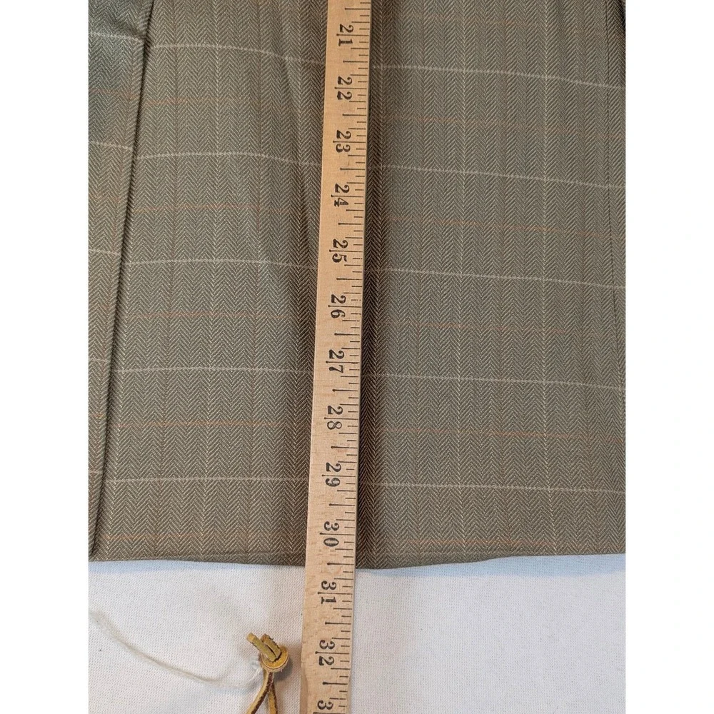 Izod of London Tan 38R Linen Window Pane Plaid Blazer Sport Mens‎ Suit Jacket